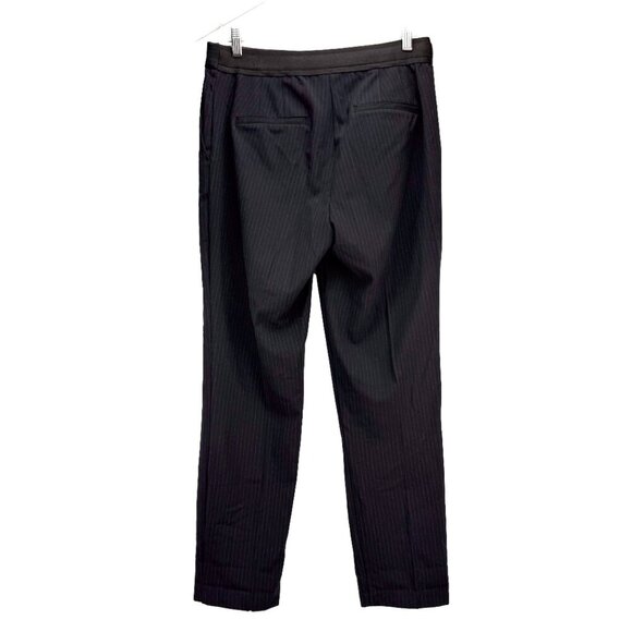 ZARA NWT Pinstripes Jogger-waist Trouser Academia School Midnight Blue Black L - Picture 5 of 11